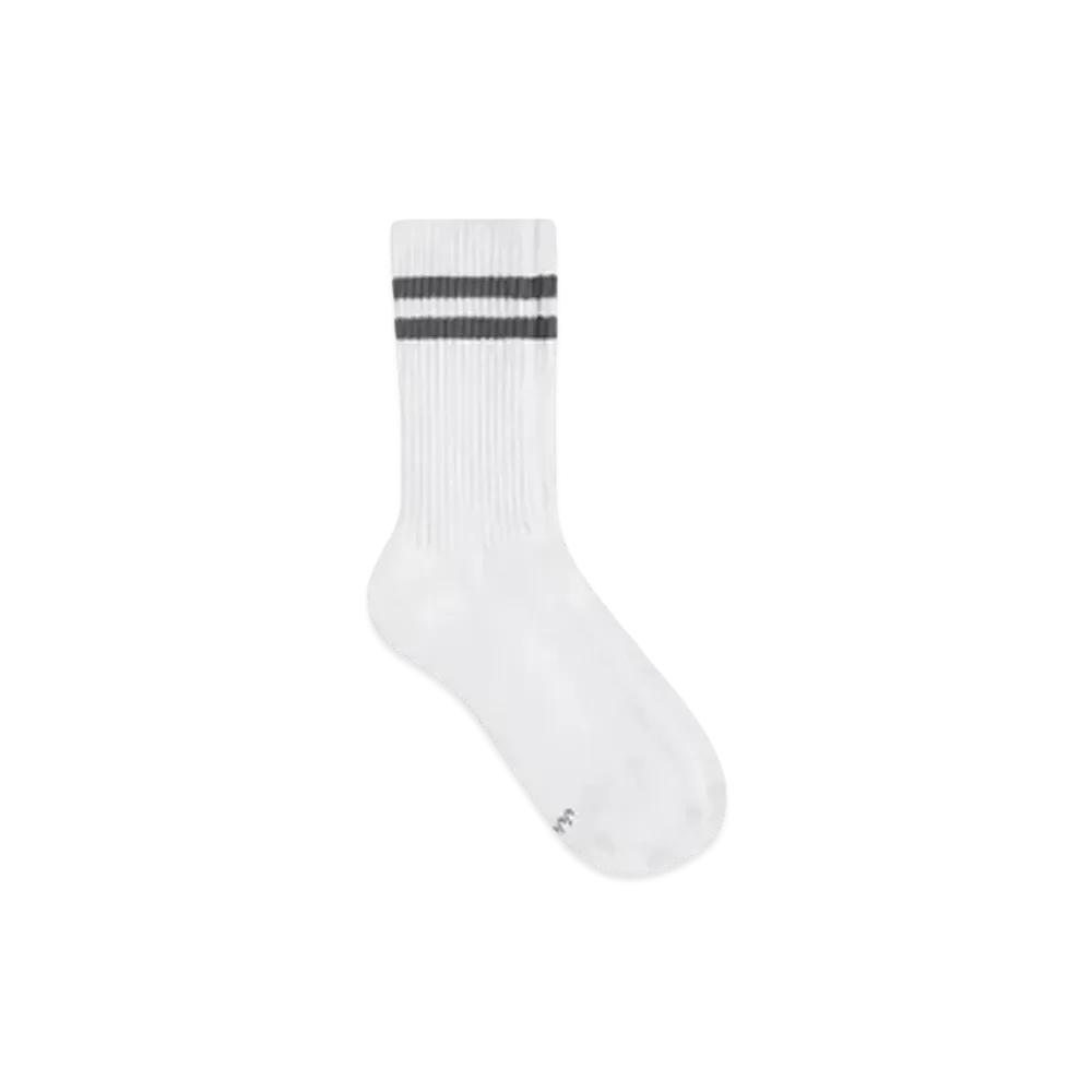 JJJJound Heritage Striped Socks "White/Charcoal Stripe"