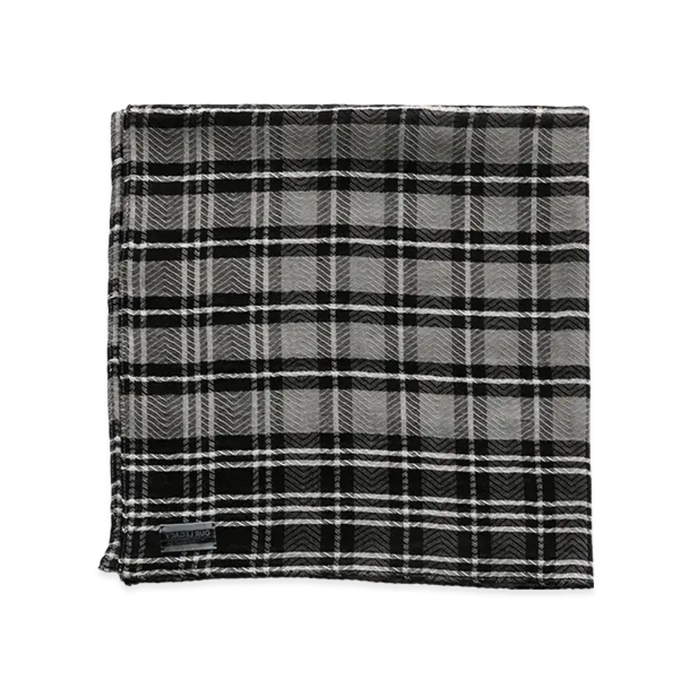 OUR LEGACY Women's Marstrand Scarf "Black/Grey Herringbone Check"