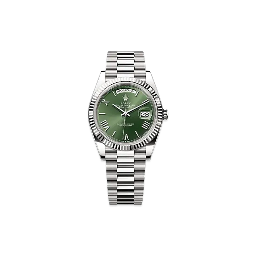 ROLEX Day-Date 40mm White Gold 228239 "Olive Green"
