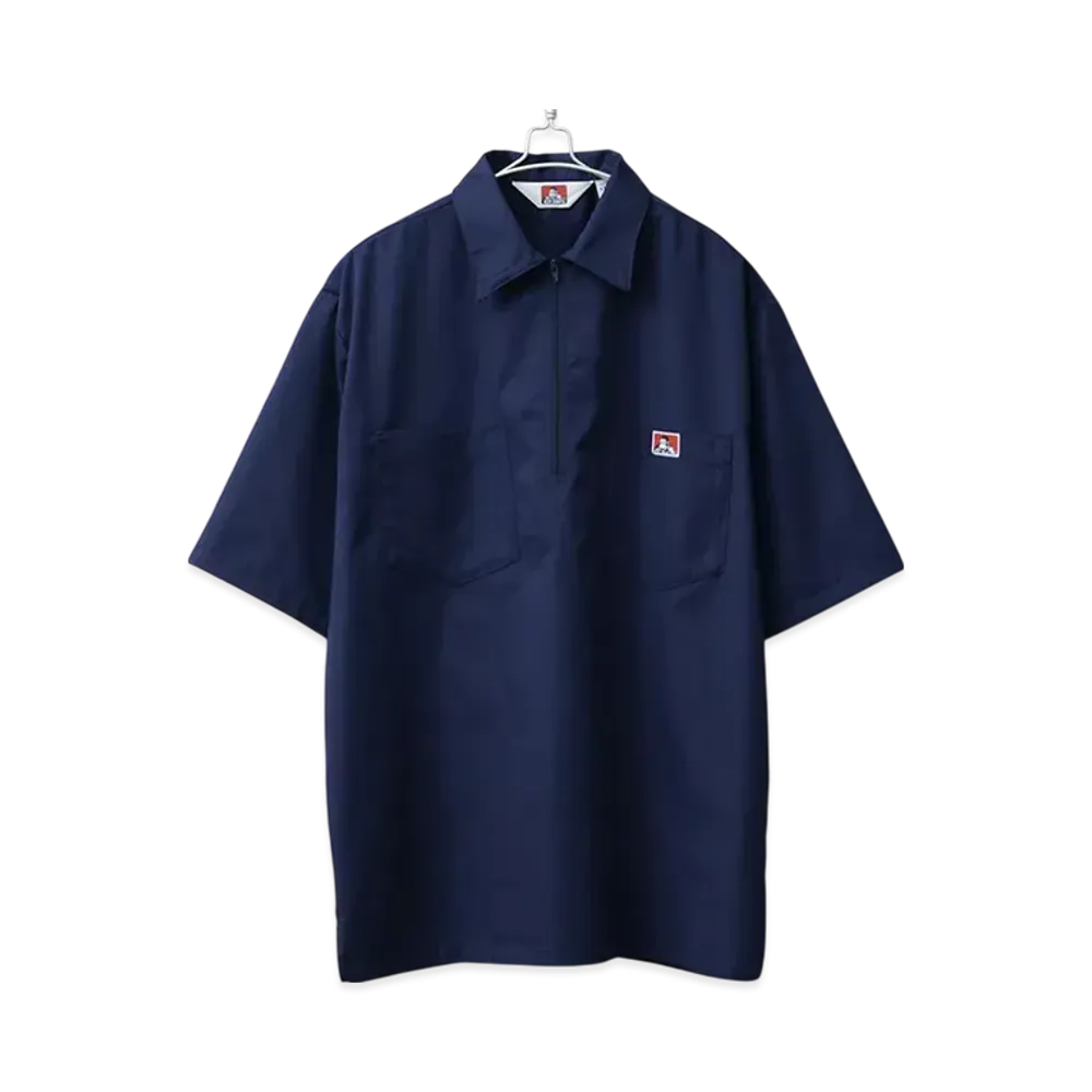 BEN DAVIS Half Zip Shirt "Navy"