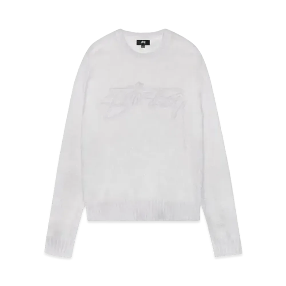 Stussy Loose Knit Logo Sweater "Bone"