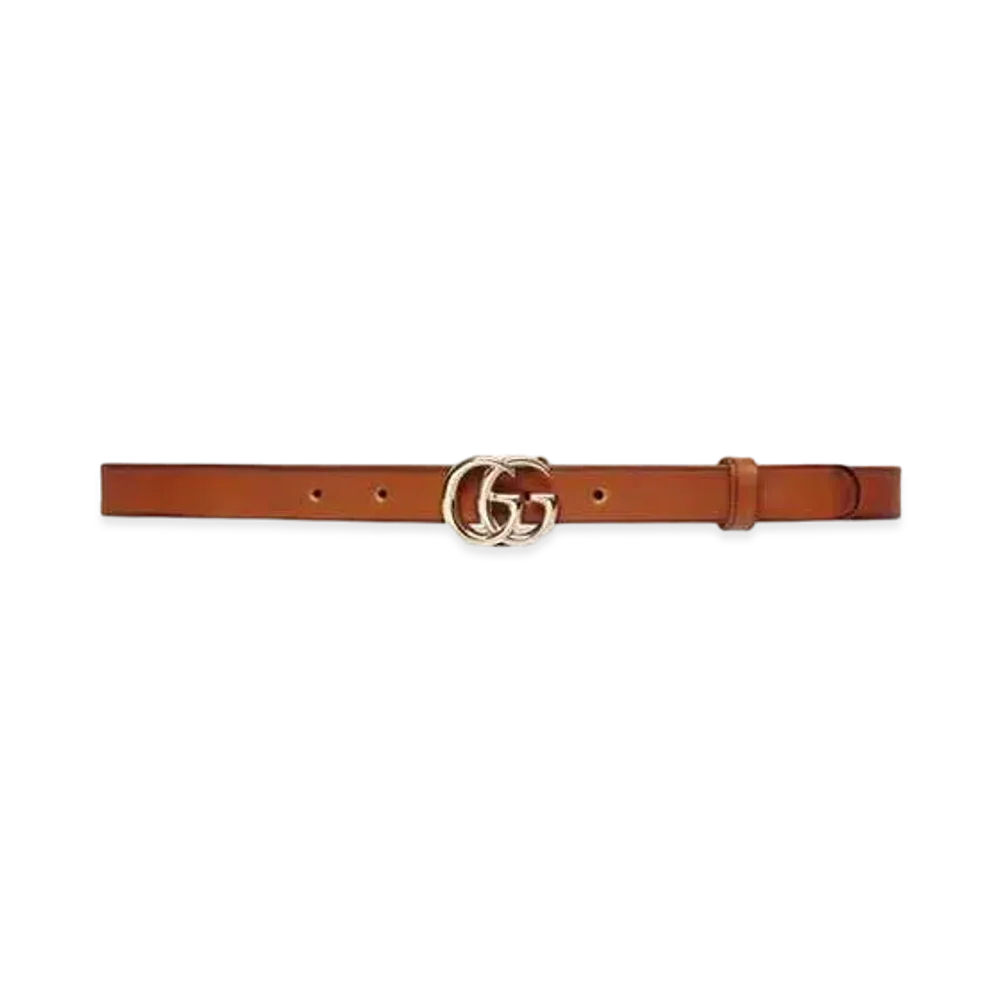 GUCCI GG Marmont Thin Belt "Brown"