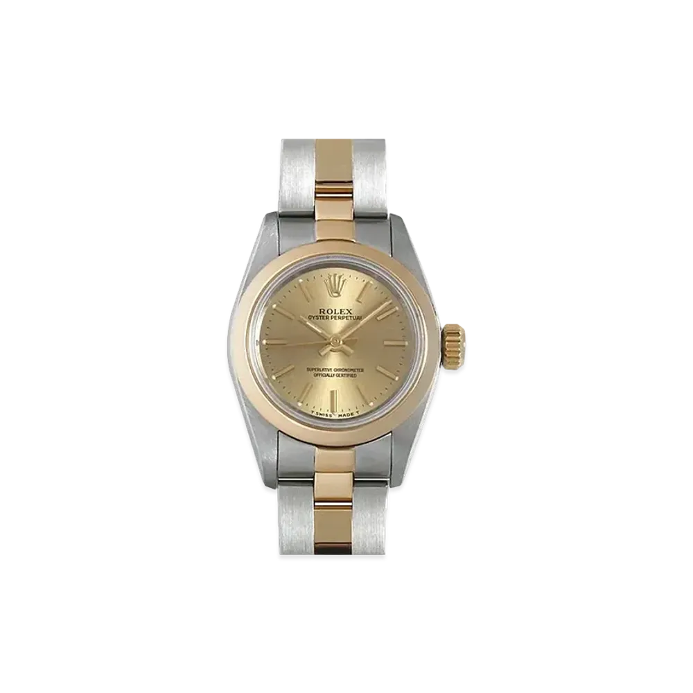 ROLEX Oyster Perpetual "Champagne/Stainless Steel/Yellow Gold"