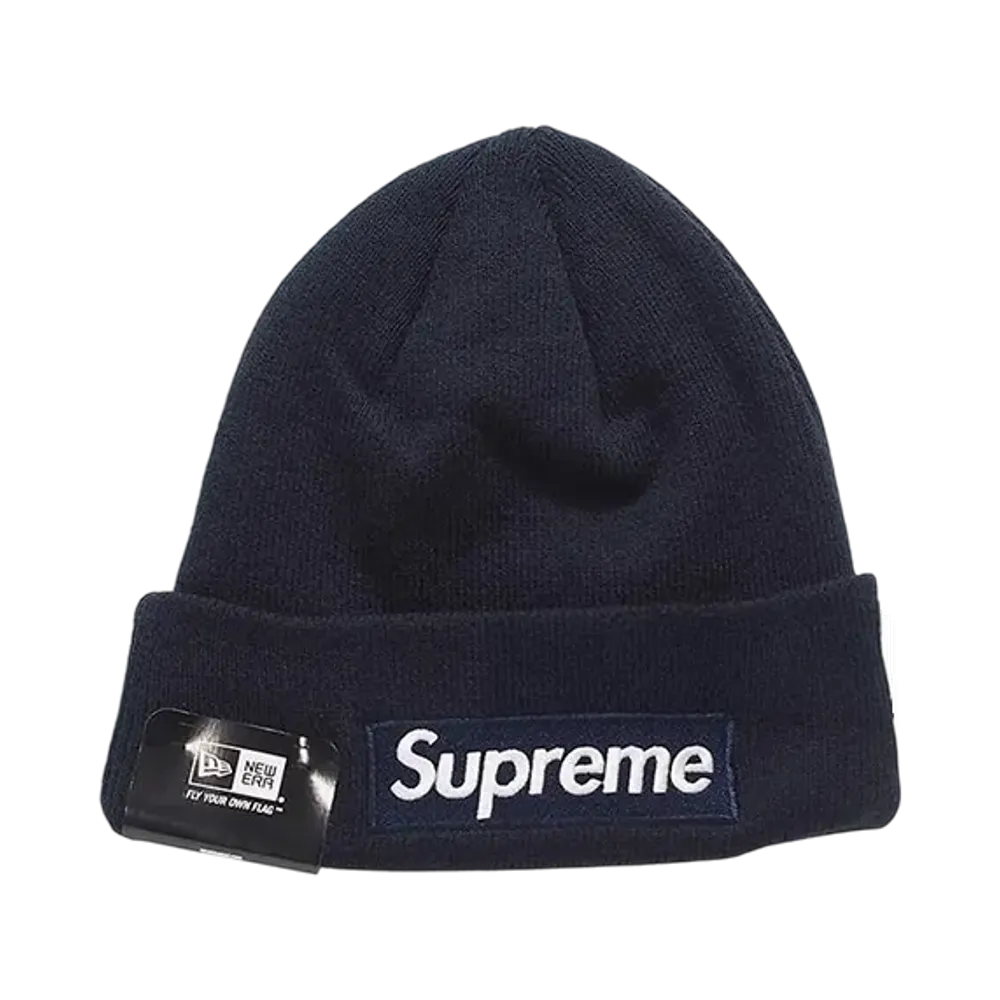 Supreme x New Era Box Logo Beanie (15FW) "Navy"