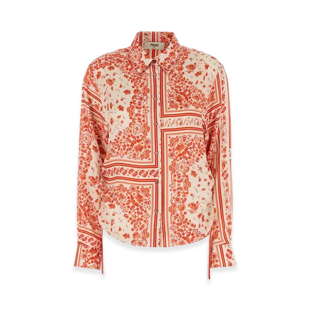 FENDI Women's Silk Shirt "Red"