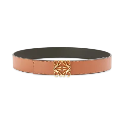 LOEWE Reversible Anagram Belt "Tan/Black/Gold"