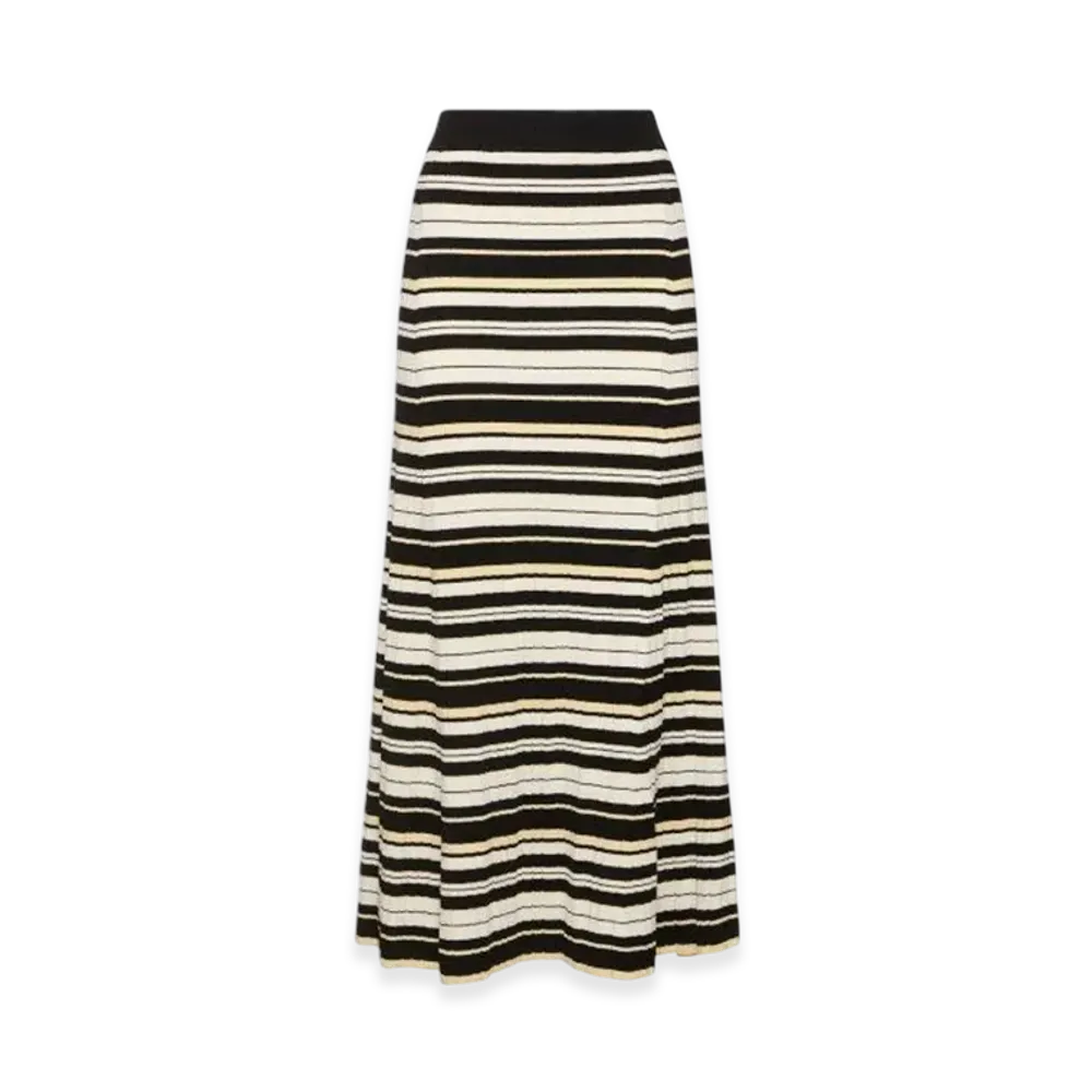 GANNI Future Viscose Blend Rib Long Skirt "Multicolour"