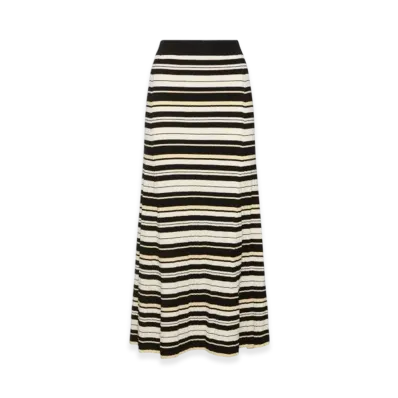 GANNI Future Viscose Blend Rib Long Skirt "Multicolour"