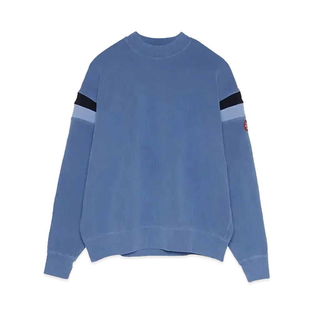 Cav Empt (C.E) OVERDYE B.W. RIB CREW NECK "Blue"