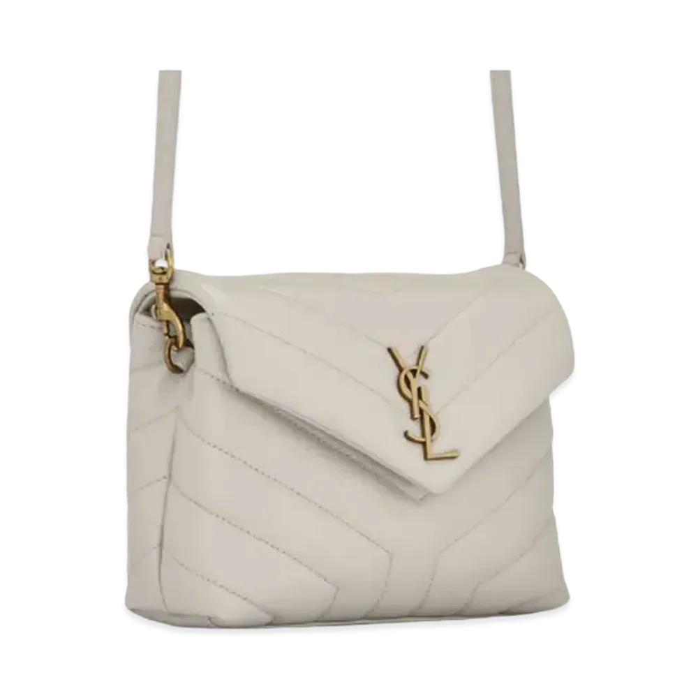 SAINT LAURENT Loulou Toy Bag In Matelasse Y Leather "Vintage White"