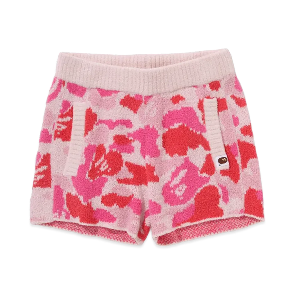 A BATHING APE Women's ABC Camo Towel Jacquard Shorts "Pink"