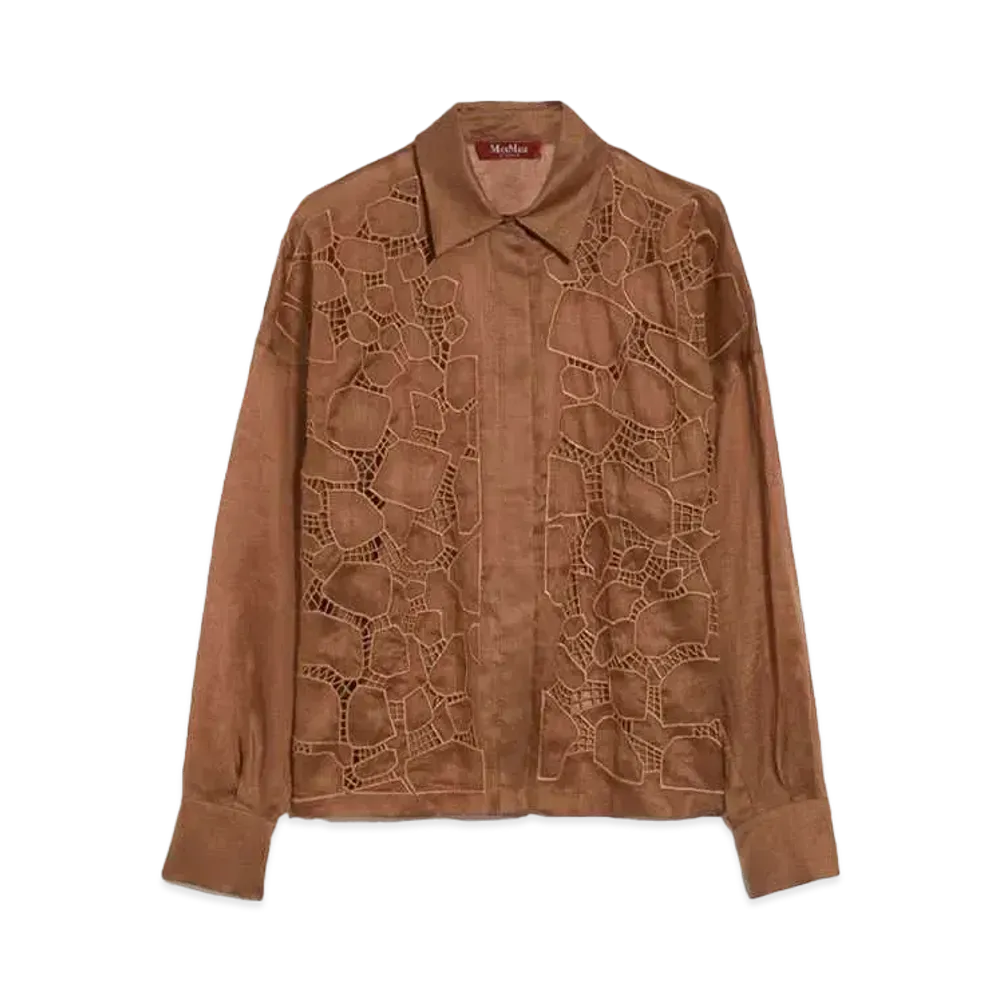 Max Mara Picasso Pure Ramie Gauze Shirt "Caramel"