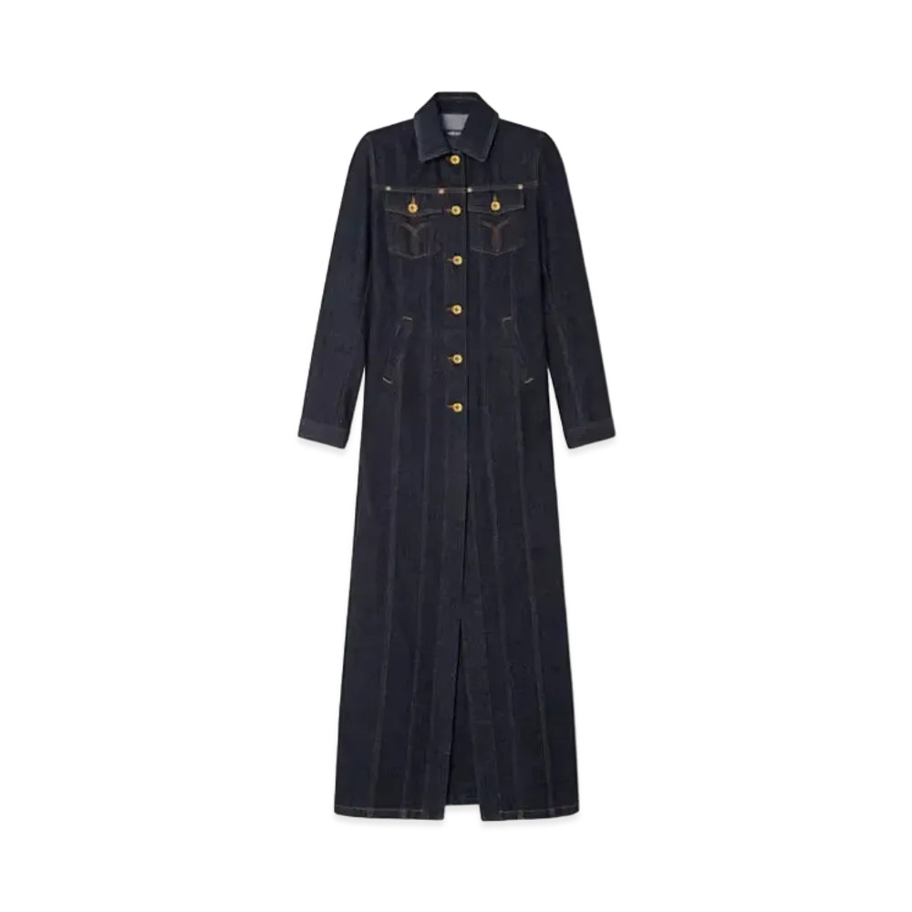 Versace Denim Long Coat "Blue"