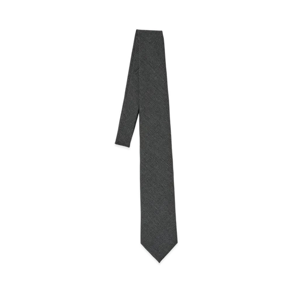AURALEE Wool Kid Mohair Hop Sack Tie "Top Charcoal"