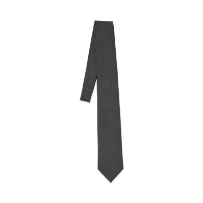 AURALEE Wool Kid Mohair Hop Sack Tie "Top Charcoal"