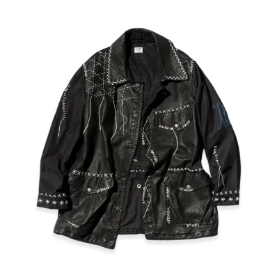 C.P. Company by Sashiko Gals Lether Jacket Sashiko "Black"