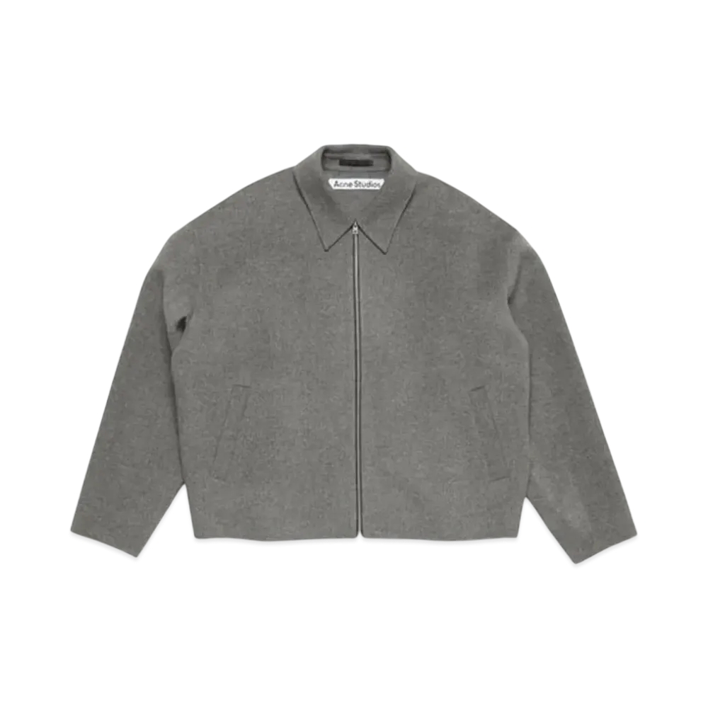 Acne Studios Wool Zipper Jacket "Grey Melange"