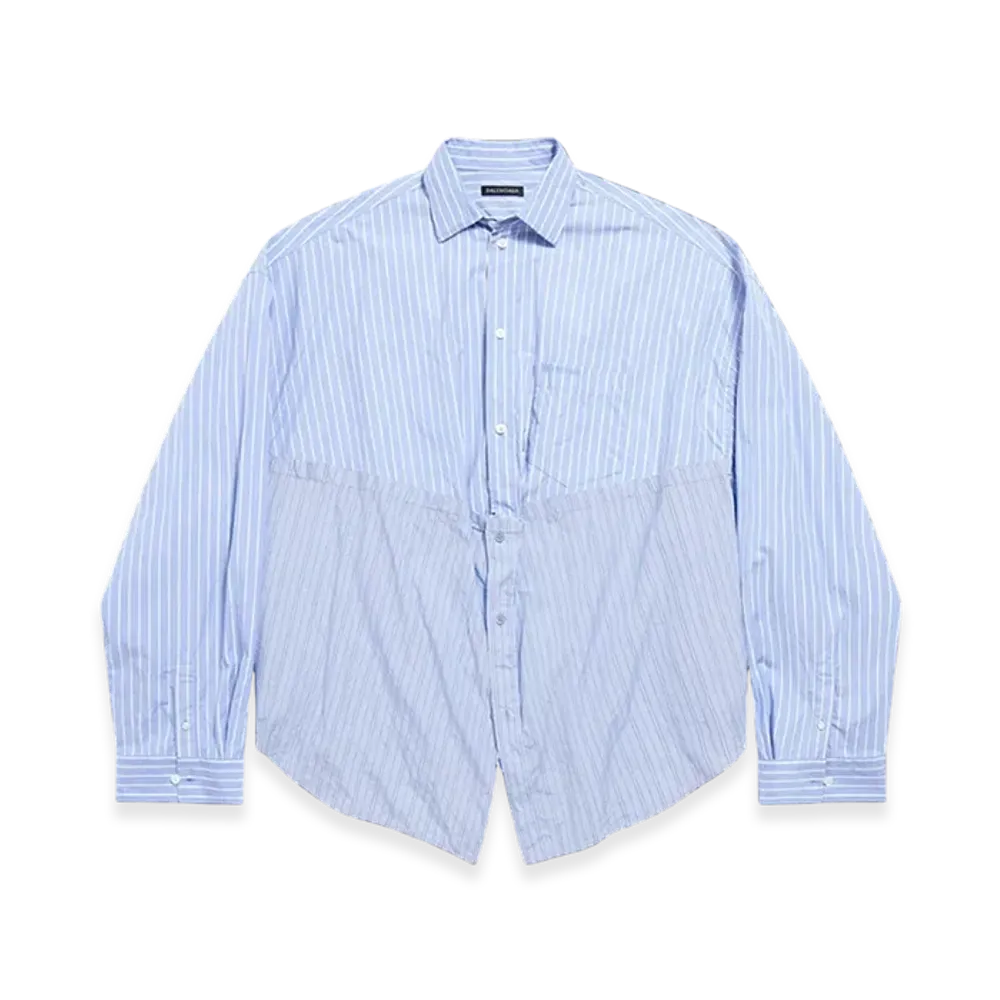 BALENCIAGA Cut Up Shirt Oversized "Light Blue White"
