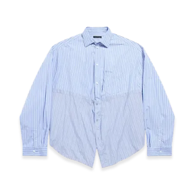 BALENCIAGA Cut Up Shirt Oversized "Light Blue White"