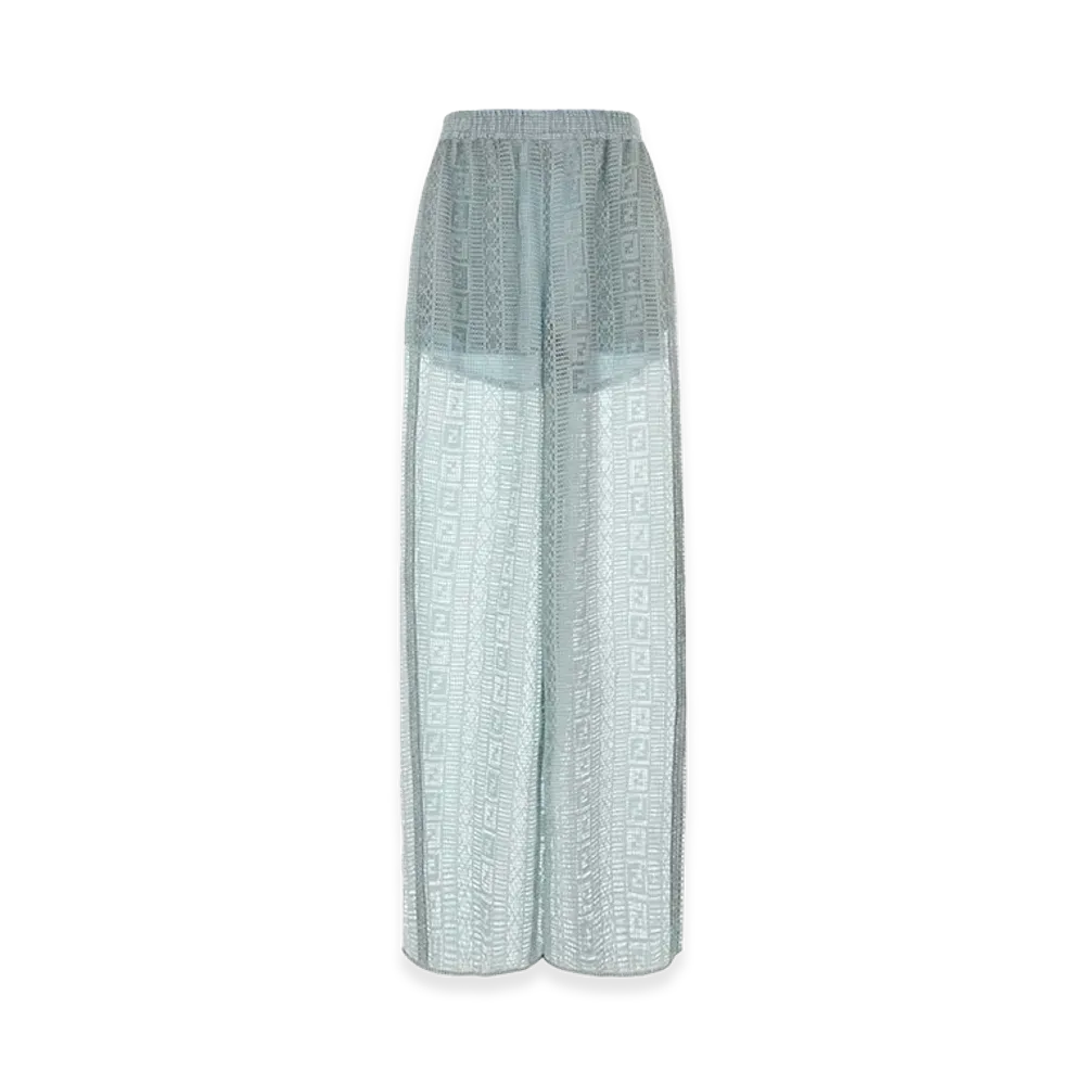 FENDI Women's Viscose Blend Pyjama Pant "Light Blue"