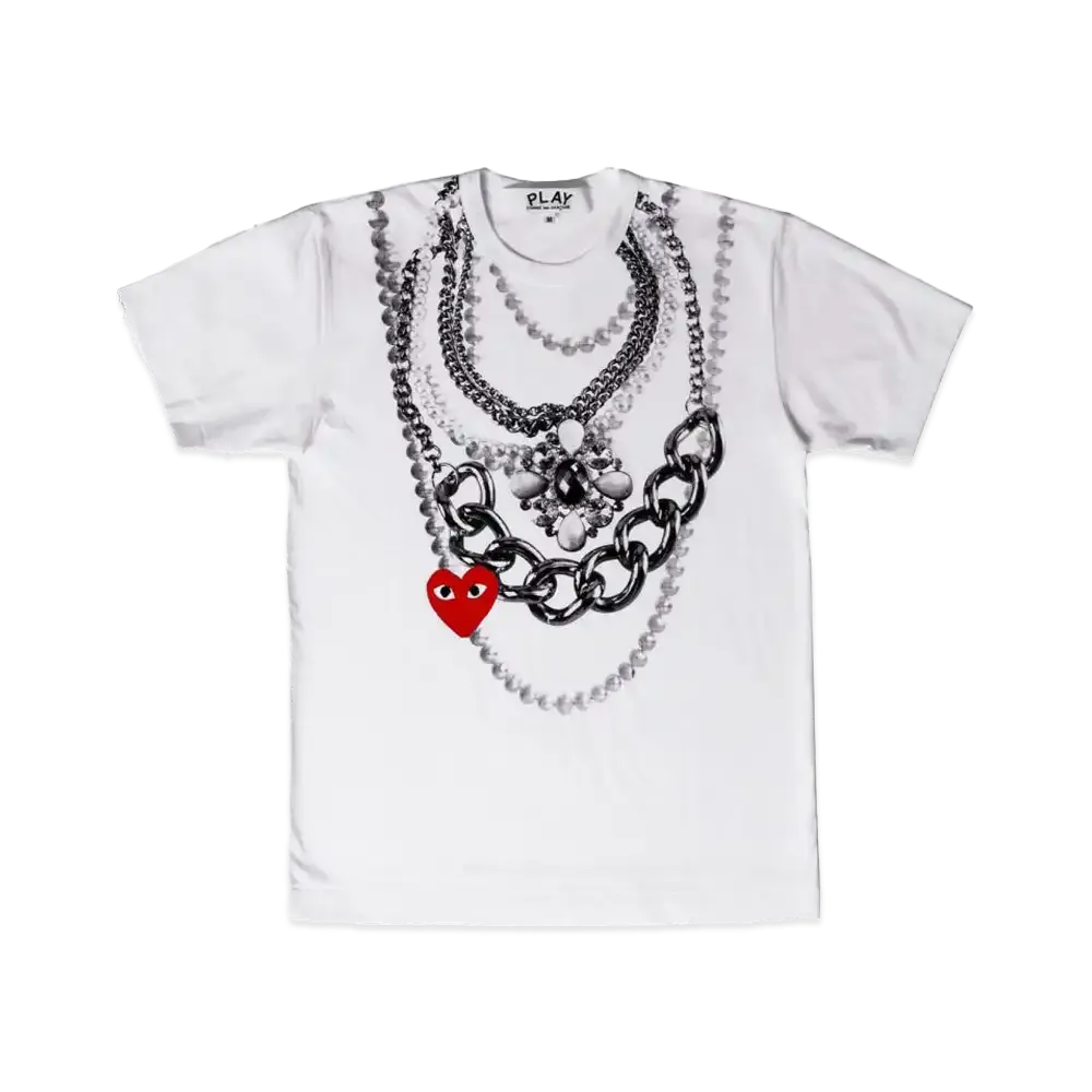 PLAY COMME des GARCONS MARKET PLAY Necklace Print T-Shirt "White"