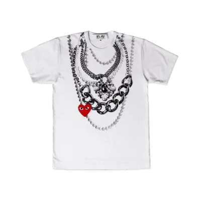 PLAY COMME des GARCONS MARKET PLAY Necklace Print T-Shirt "White"