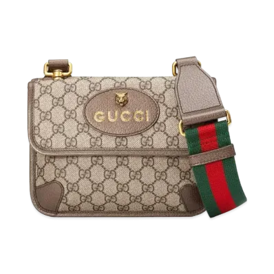 GUCCI GG Supreme Small Messenger Bag "Beige/Ebony"
