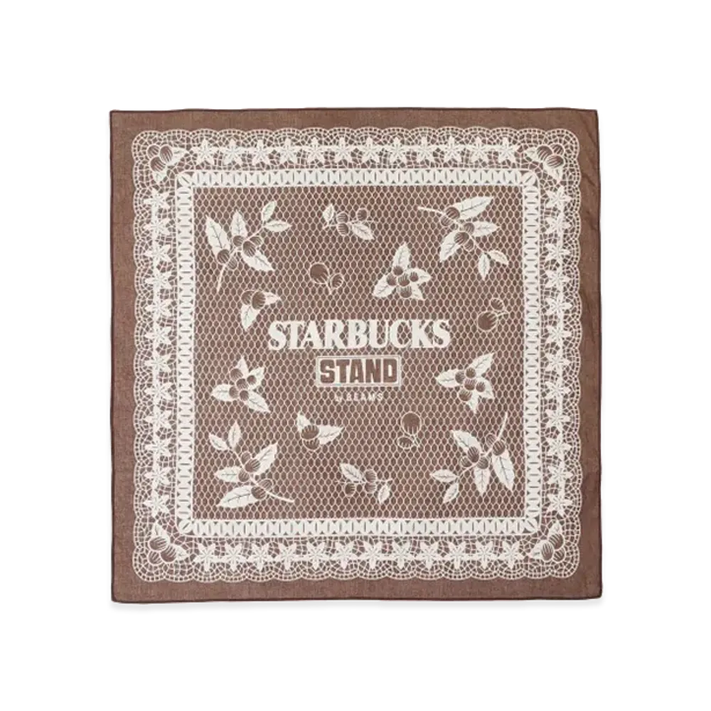 STARBUCKS STAND x BEAMS Coffee Cherry Bandana "Brown"