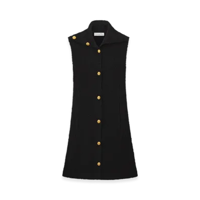 Dior Women's Cotton and Wool Blend Knit Long Vest "Black"