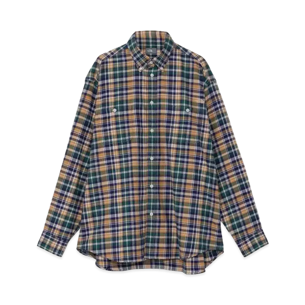 The North Face Long Sleeve Frostforge Flannel Shirt "TNF GreenxDark Yellow"