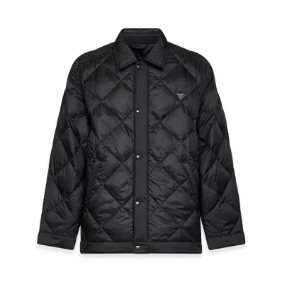 PRADA Quilted Down Jacket With Logo "Black"