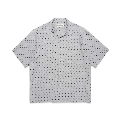 WACKO MARIA Small Dots Open Collar Shirt "Gray"