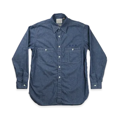 GDC x FULLCOUNT Triple Stitch Chambray Shirt "Indigo Blue"