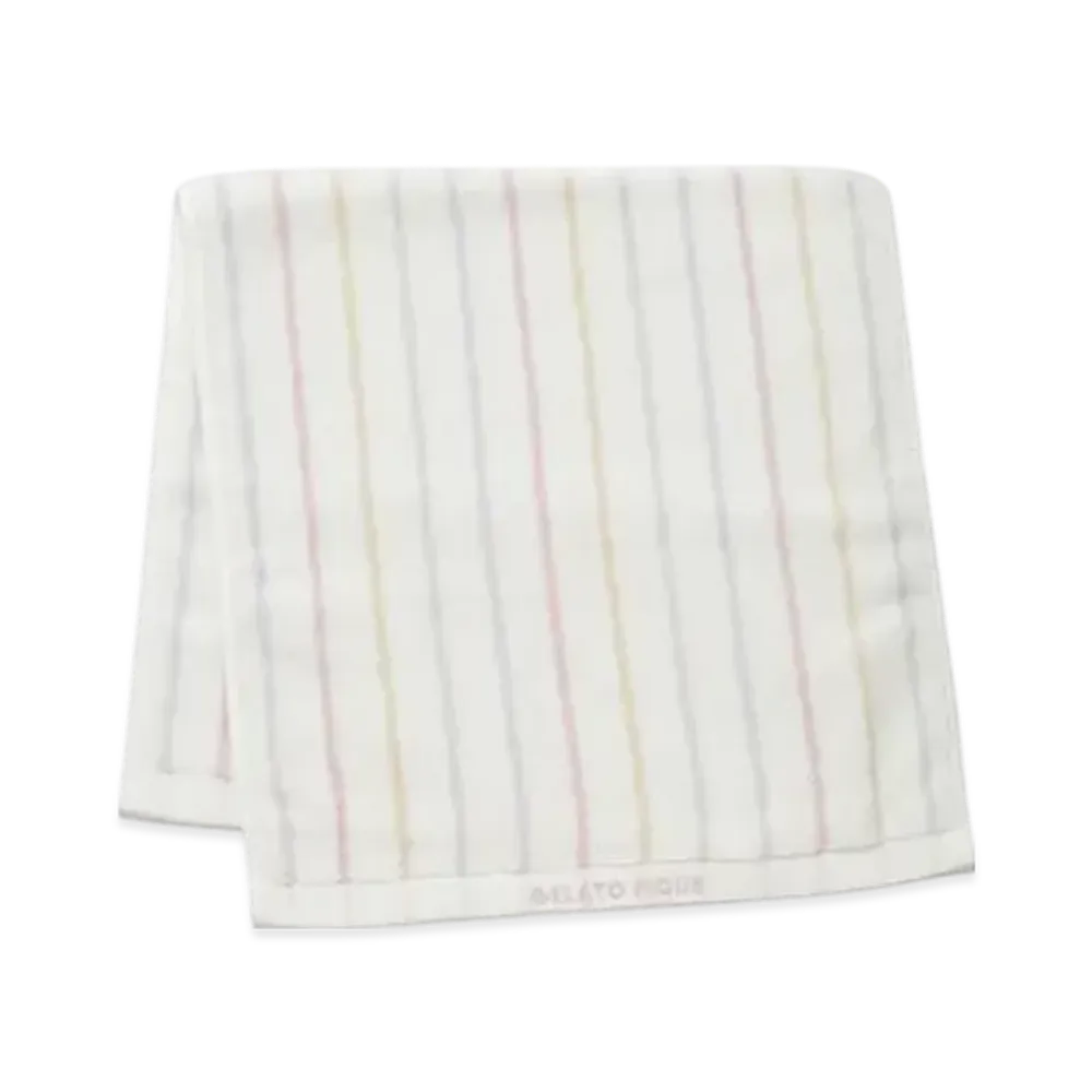 GELATO PIQUE Colorful Striped Face Towel "Off White"