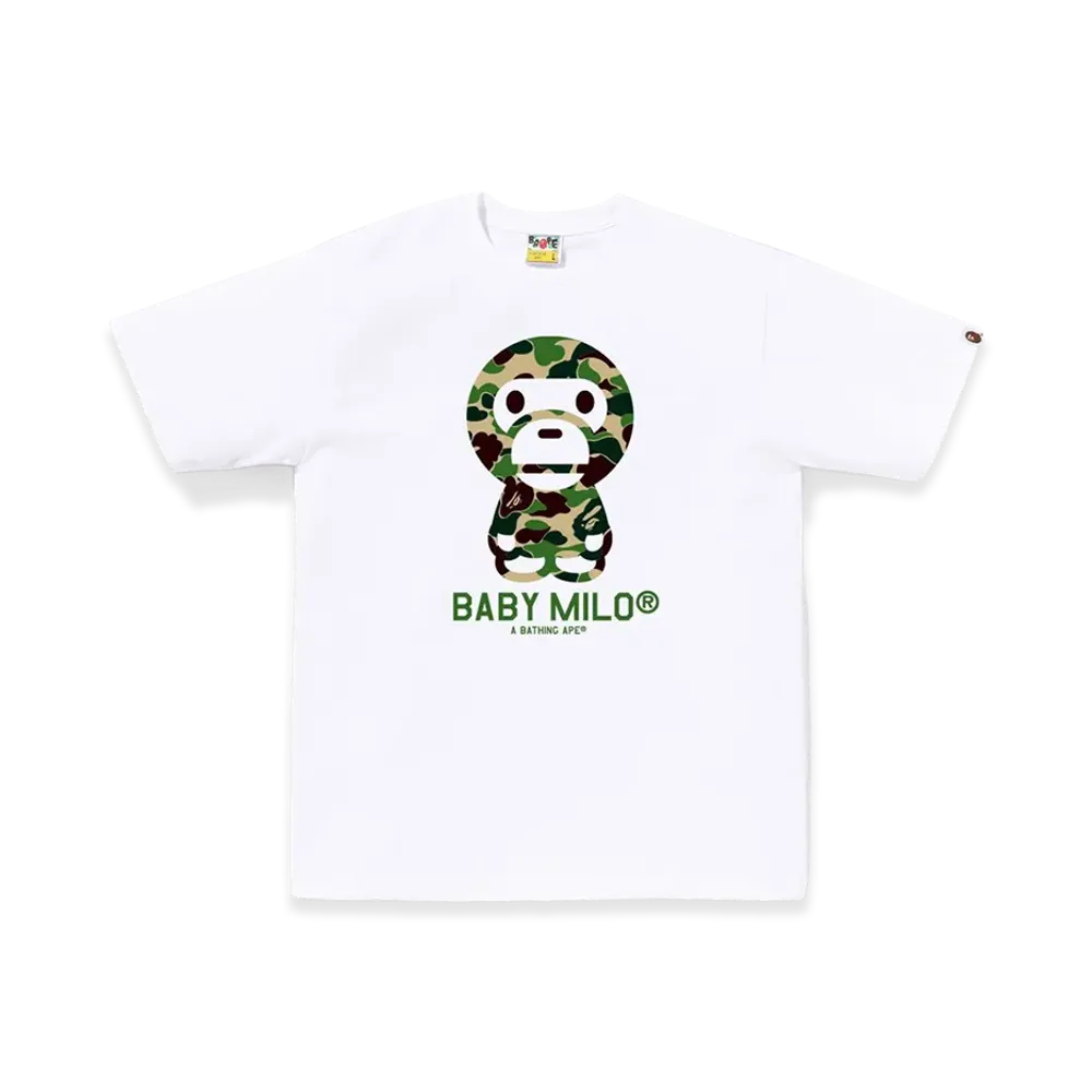 A BATHING APE ABC Camo Baby Milo Tee "White/Green"