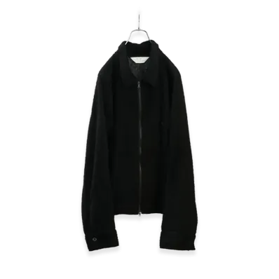 ANCELLM Shaggy Zip Up Shirt "Black"