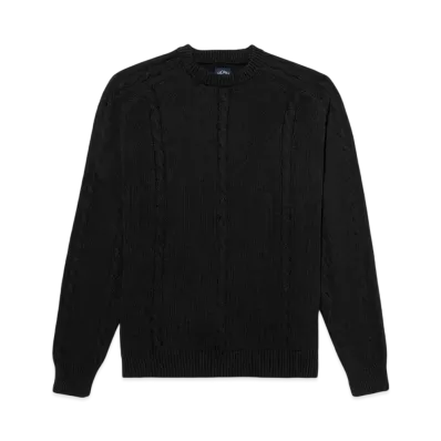 Noah Cable Cotton Sweater "Black"