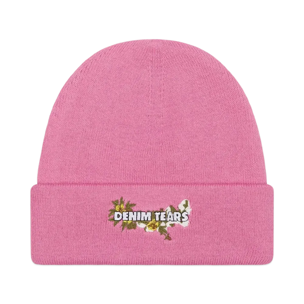 DENIM TEARS Floral Beanie "Pink"