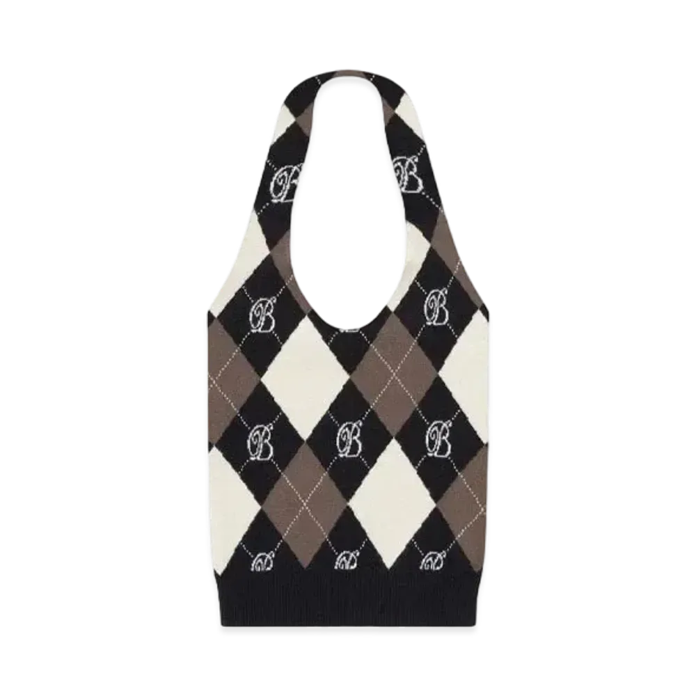 Blackeyepatch B Emblem Argyle Knit Halterneck "Black"