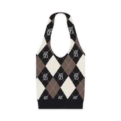 Blackeyepatch B Emblem Argyle Knit Halterneck "Black"