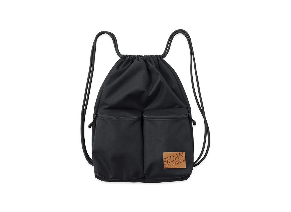 SEDAN ALL-PURPOSE Drawstring Knappsack "Black"