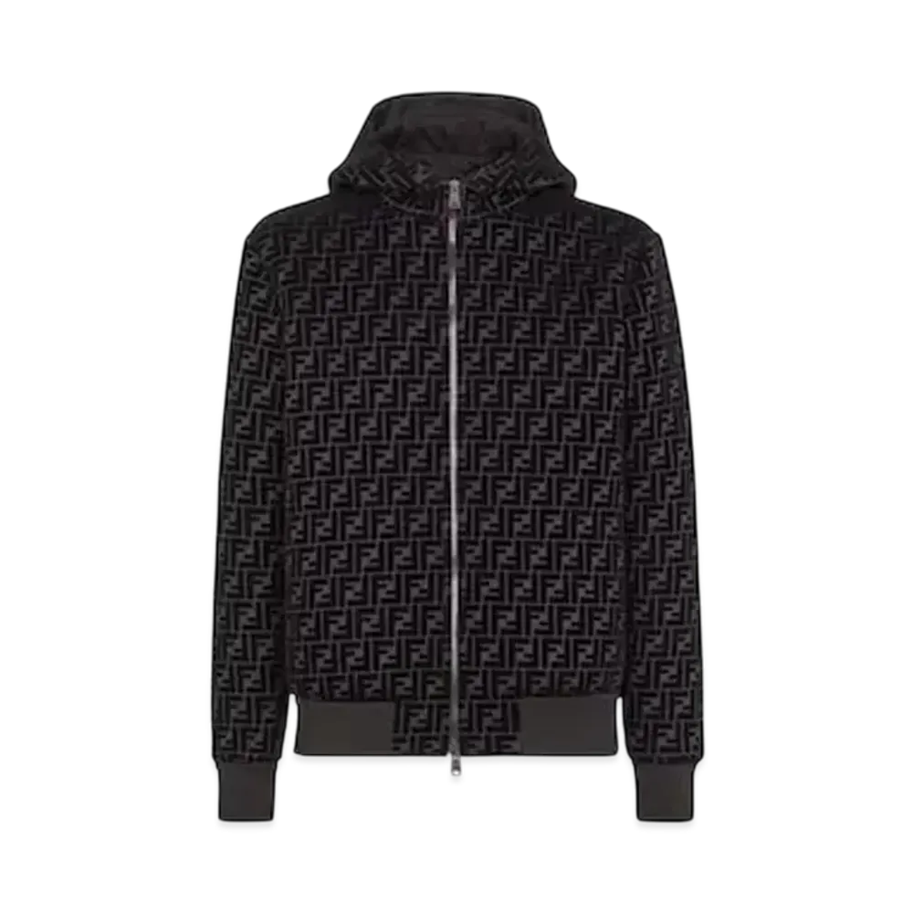 FENDI Men's Blouson Jacket Jersey Sweatshirt "Black"
