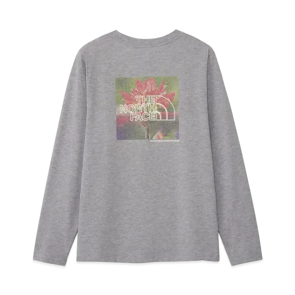The North Face Long Sleeve ES Flower Box Logo Tee "Mix Gray"