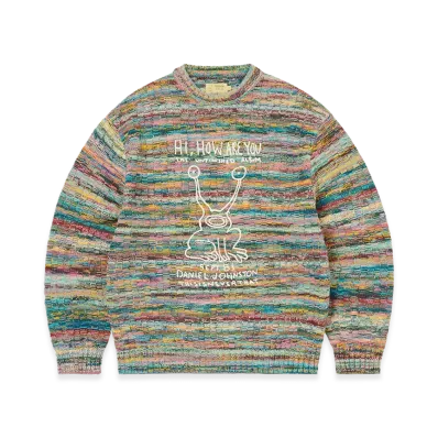 thisisneverthat x Daniel Johnston Frog Knit Sweater "Pink"