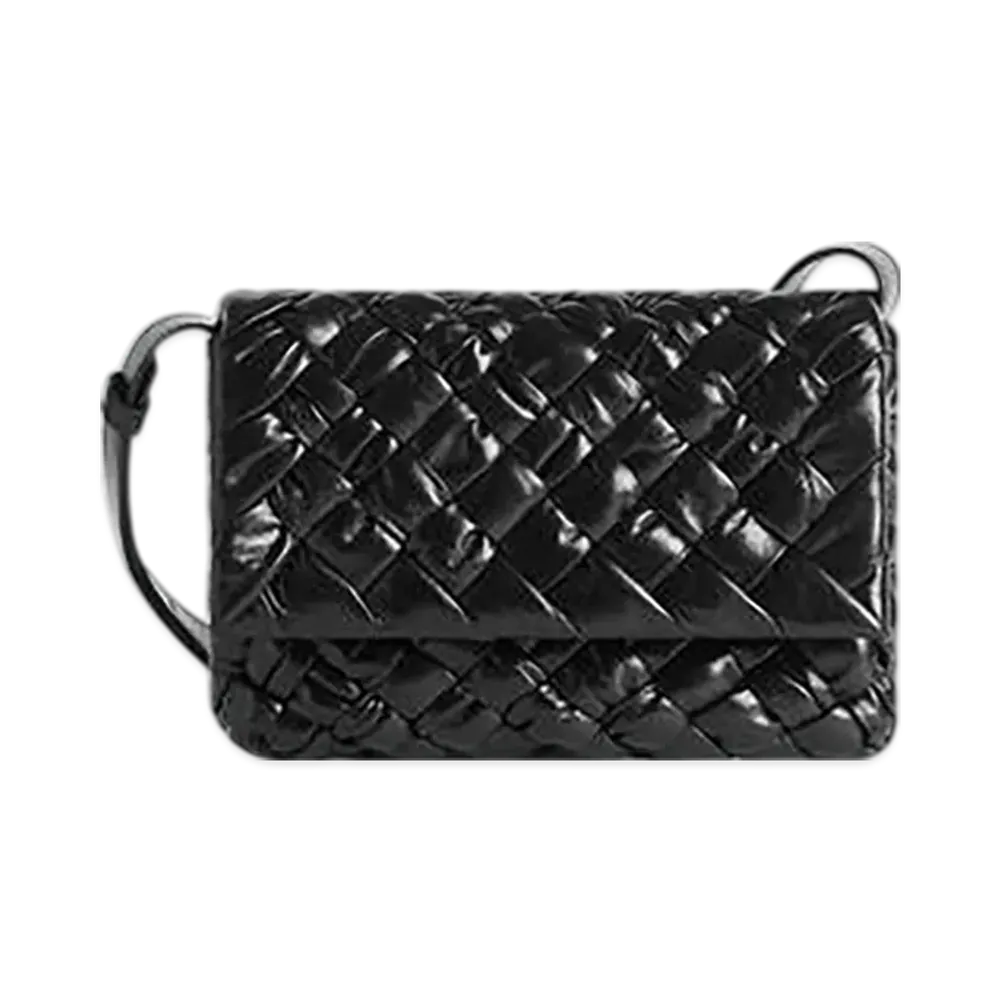Bottega Veneta Small Rumple Messenger "Black"