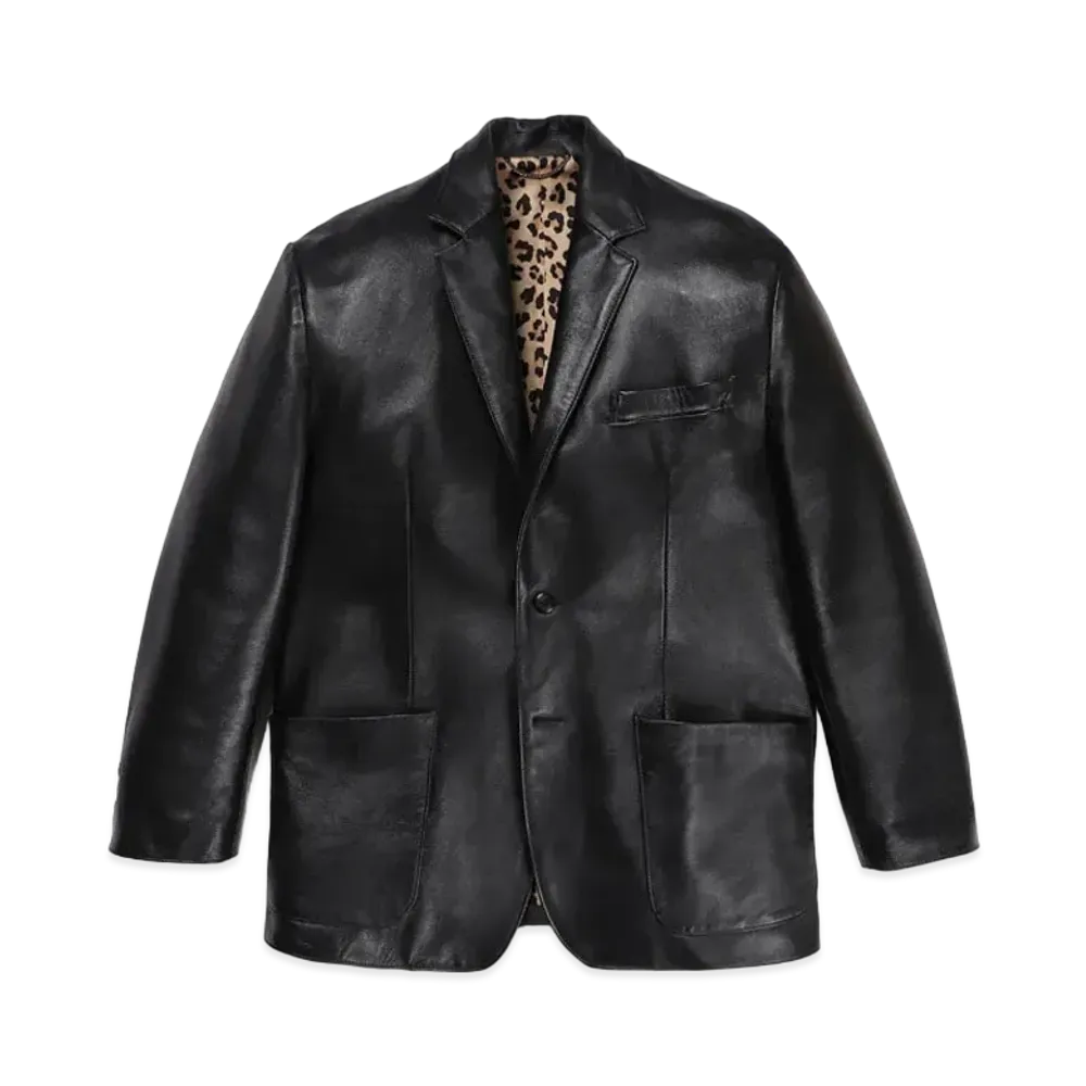 WACKO MARIA LEATHER SINGLE BREASTED JACKET "Black"