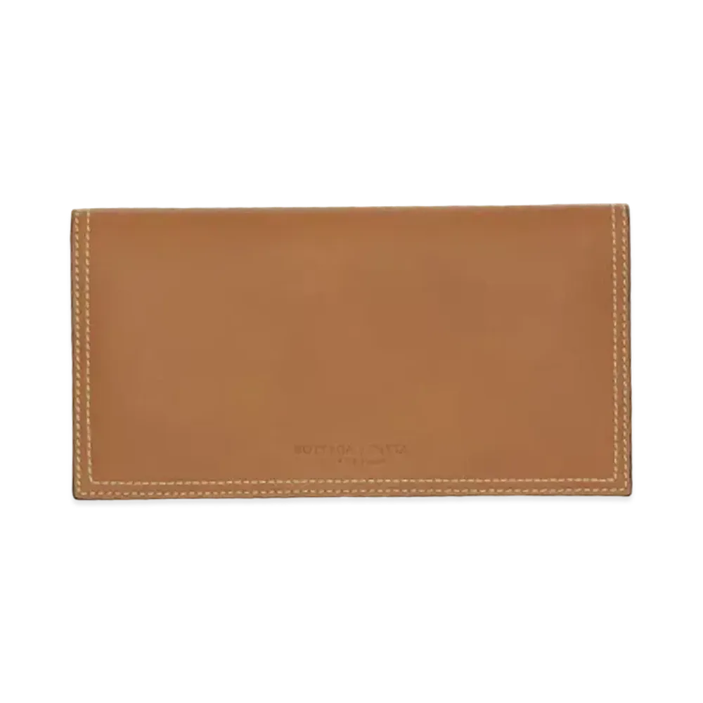Bottega Veneta Calfskin Bi-fold Wallet With Card Case "Wood/Fondant"