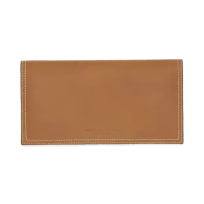 Bottega Veneta Calfskin Bi-fold Wallet With Card Case "Wood/Fondant"