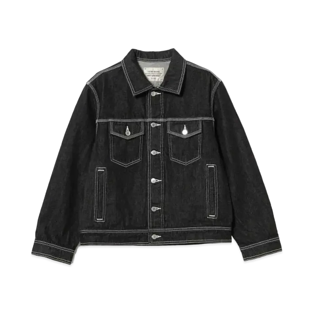 BEAMS FUTURE ARCHIVE Logo Denim Jacket "Black"