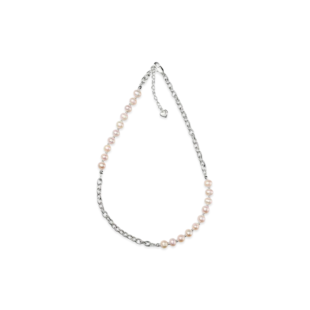 GOD ONLY KNOWS Pearl Chain Necklace "Silver"